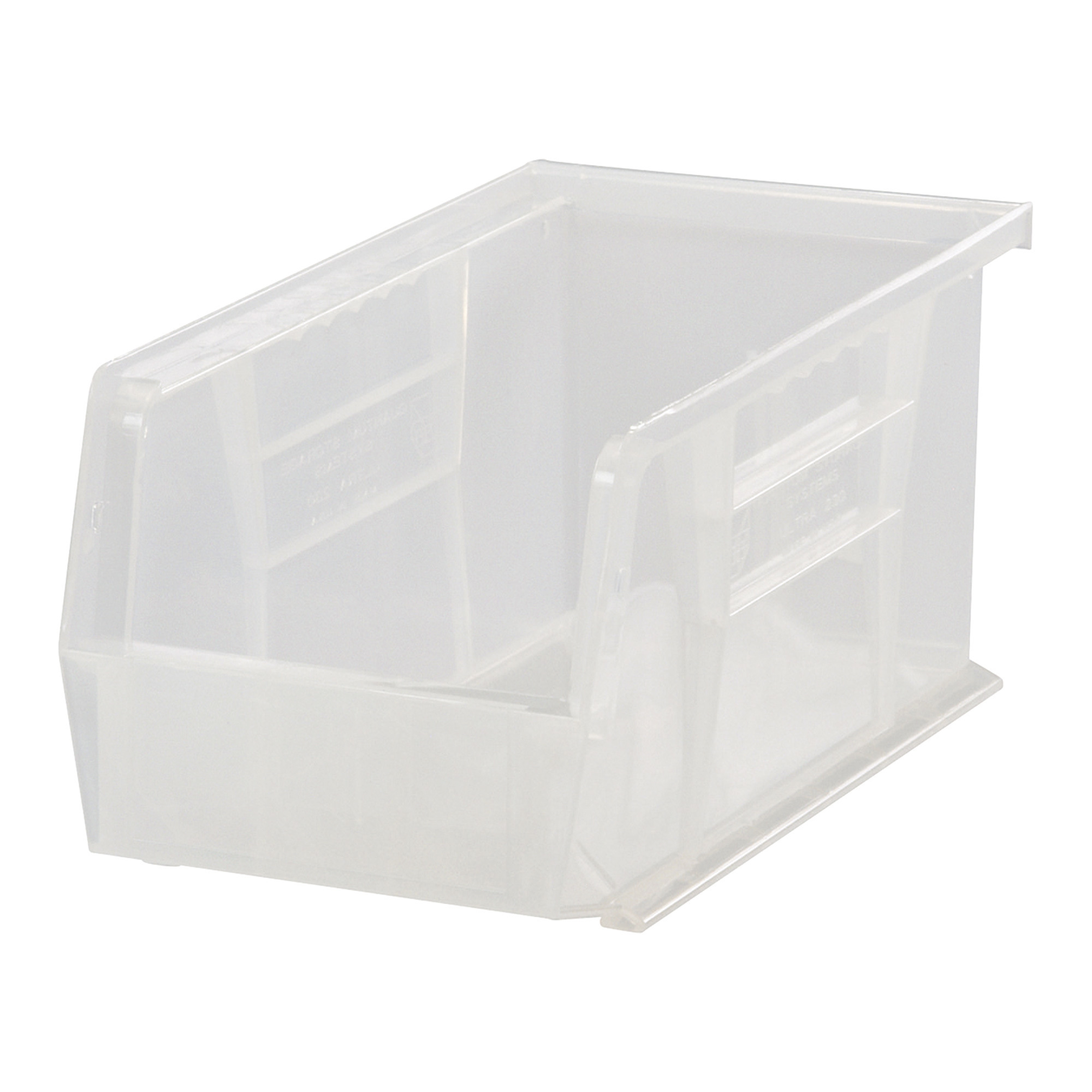 Quantum Storage Stack and Hang Bin, 10 7/8in. x 5 1/2in. x 5in., Clear, Carton of 12, Model# QUS230CLCS